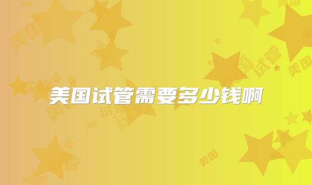 美国试管需要多少钱啊