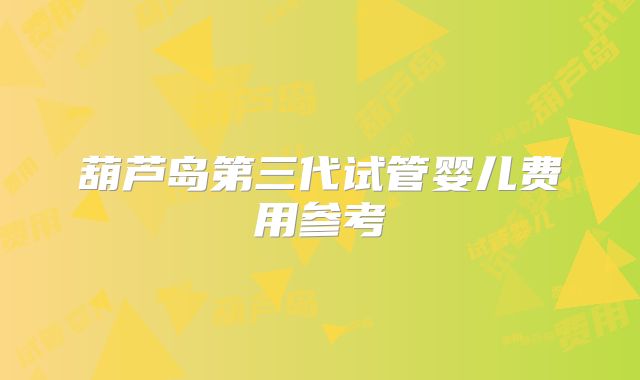 葫芦岛第三代试管婴儿费用参考