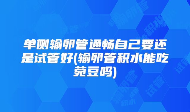 单侧输卵管通畅自己要还是试管好(输卵管积水能吃菀豆吗)