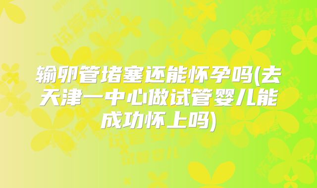 输卵管堵塞还能怀孕吗(去天津一中心做试管婴儿能成功怀上吗)