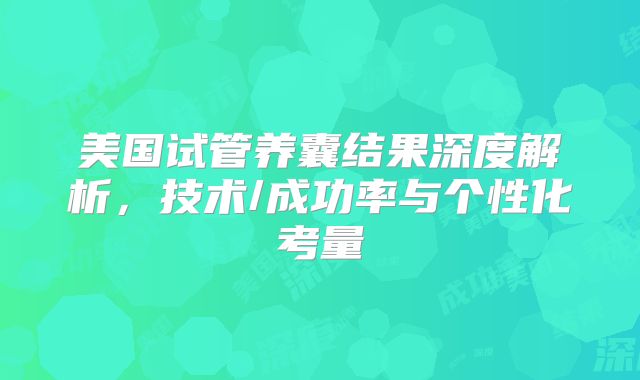 美国试管养囊结果深度解析，技术/成功率与个性化考量