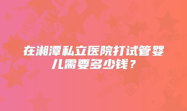 在湘潭私立医院打试管婴儿需要多少钱？