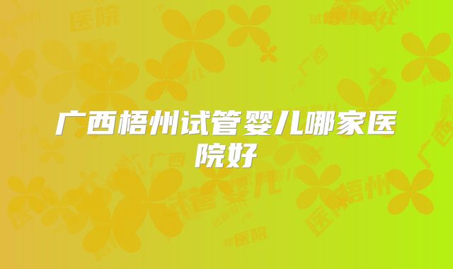 广西梧州试管婴儿哪家医院好