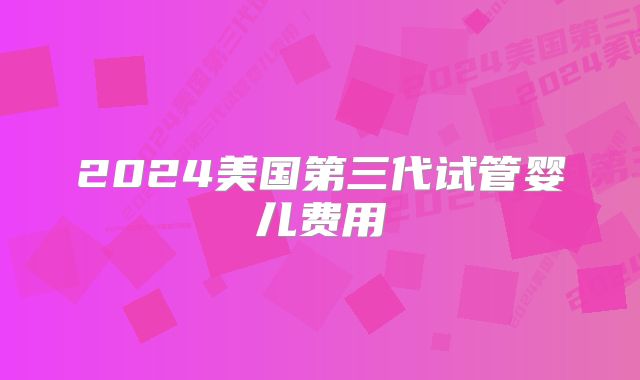 2024美国第三代试管婴儿费用