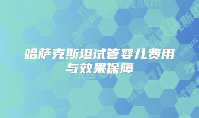 哈萨克斯坦试管婴儿费用与效果保障