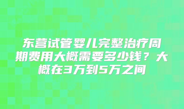 东营试管婴儿完整治疗周期费用大概需要多少钱？大概在3万到5万之间