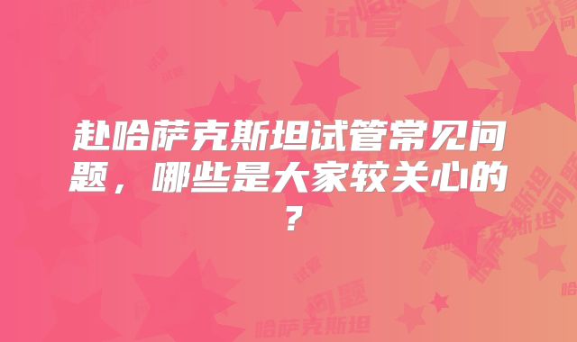 赴哈萨克斯坦试管常见问题，哪些是大家较关心的？