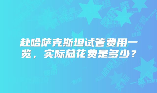 赴哈萨克斯坦试管费用一览，实际总花费是多少？