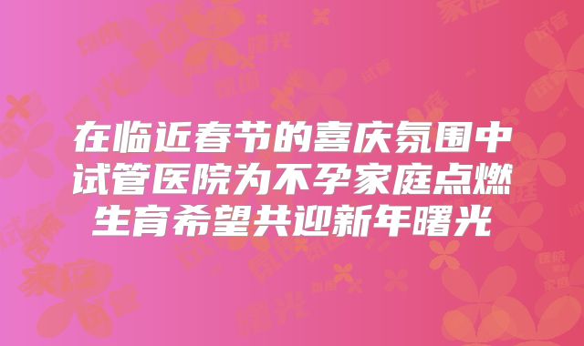 在临近春节的喜庆氛围中试管医院为不孕家庭点燃生育希望共迎新年曙光