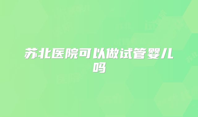 苏北医院可以做试管婴儿吗