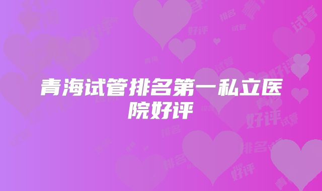 青海试管排名第一私立医院好评