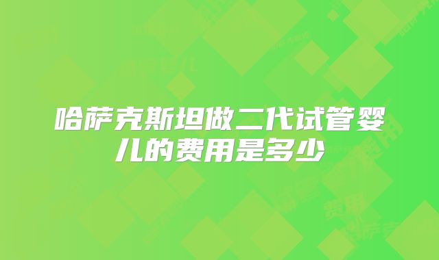哈萨克斯坦做二代试管婴儿的费用是多少