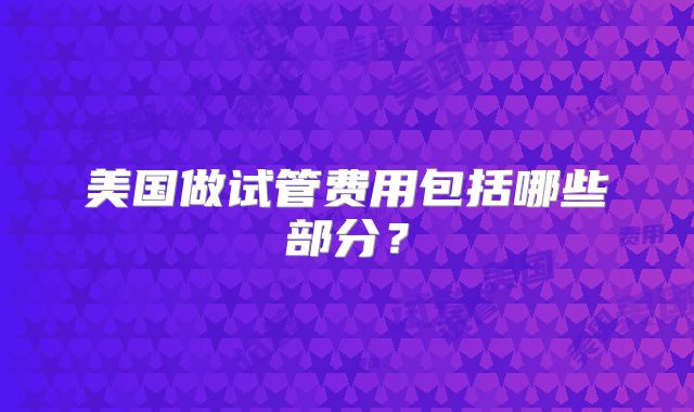 美国做试管费用包括哪些部分？