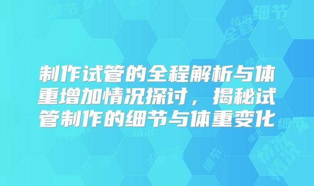 制作试管的全程解析与体重增加情况探讨，揭秘试管制作的细节与体重变化