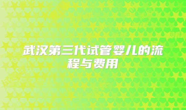 武汉第三代试管婴儿的流程与费用