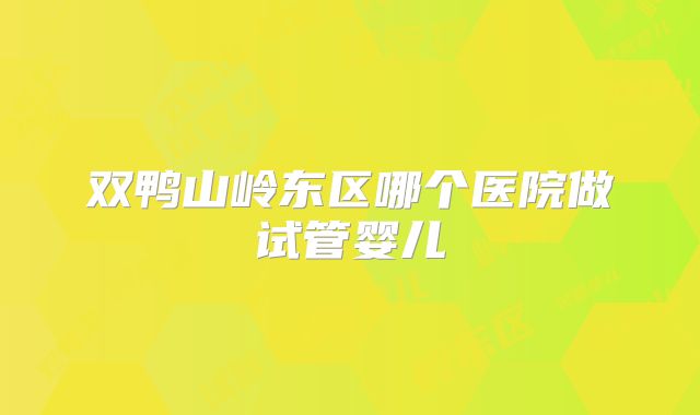 双鸭山岭东区哪个医院做试管婴儿