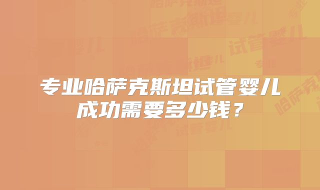 专业哈萨克斯坦试管婴儿成功需要多少钱？