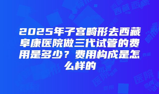 2025年子宫畸形去西藏阜康医院做三代试管的费用是多少?费用构成是怎么样的