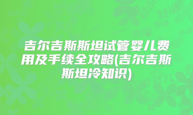 吉尔吉斯斯坦试管婴儿费用及手续全攻略(吉尔吉斯斯坦冷知识)