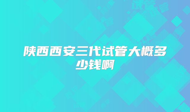 陕西西安三代试管大概多少钱啊