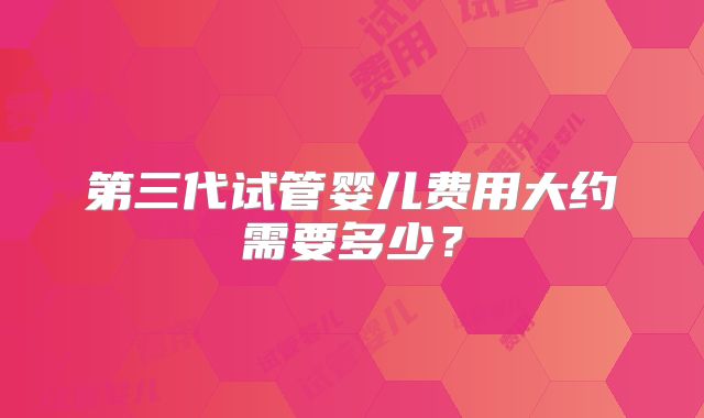 第三代试管婴儿费用大约需要多少？