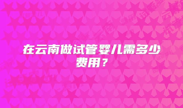 在云南做试管婴儿需多少费用？