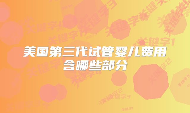 美国第三代试管婴儿费用含哪些部分
