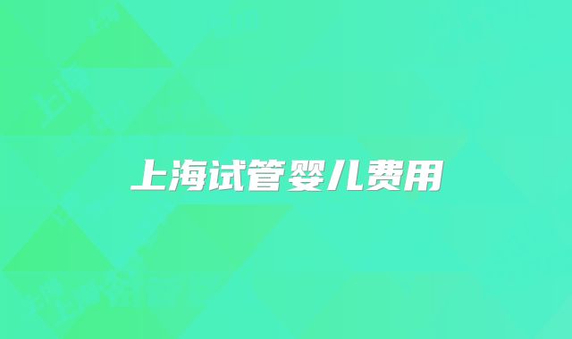 上海试管婴儿费用