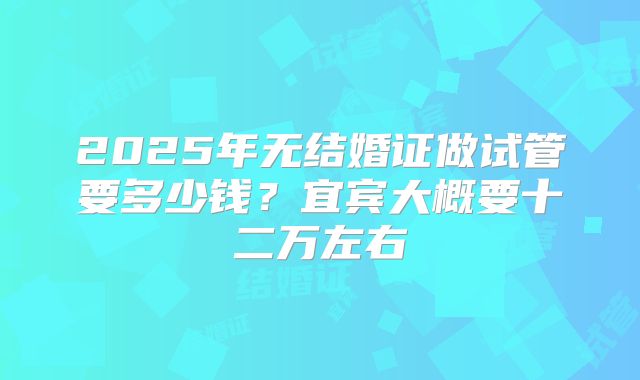 2025年无结婚证做试管要多少钱？宜宾大概要十二万左右