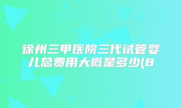 徐州三甲医院三代试管婴儿总费用大概是多少(8