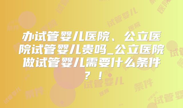 办试管婴儿医院、公立医院试管婴儿贵吗_公立医院做试管婴儿需要什么条件？！