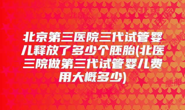 北京第三医院三代试管婴儿释放了多少个胚胎(北医三院做第三代试管婴儿费用大概多少)