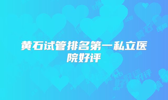 黄石试管排名第一私立医院好评