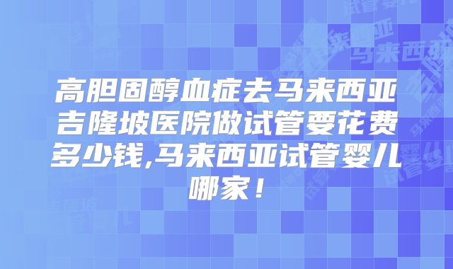 高胆固醇血症去马来西亚吉隆坡医院做试管要花费多少钱,马来西亚试管婴儿哪家！