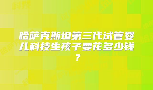 哈萨克斯坦第三代试管婴儿科技生孩子要花多少钱？