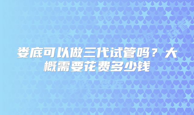 娄底可以做三代试管吗？大概需要花费多少钱