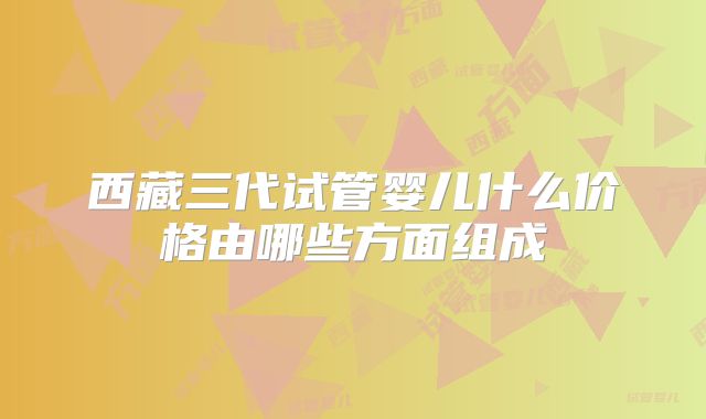 西藏三代试管婴儿什么价格由哪些方面组成
