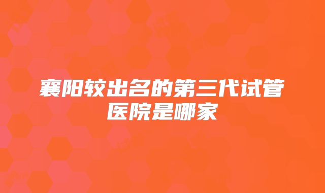 襄阳较出名的第三代试管医院是哪家