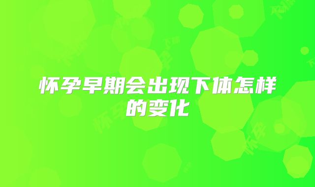 怀孕早期会出现下体怎样的变化