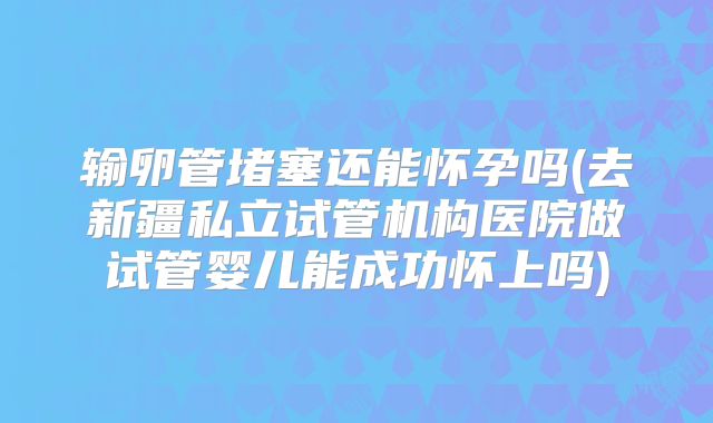 输卵管堵塞还能怀孕吗(去新疆私立试管机构医院做试管婴儿能成功怀上吗)
