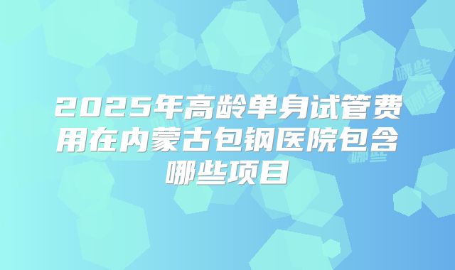 2025年高龄单身试管费用在内蒙古包钢医院包含哪些项目