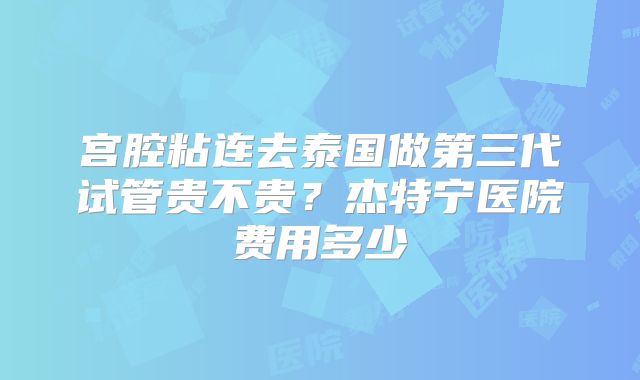 宫腔粘连去泰国做第三代试管贵不贵?杰特宁医院费用多少