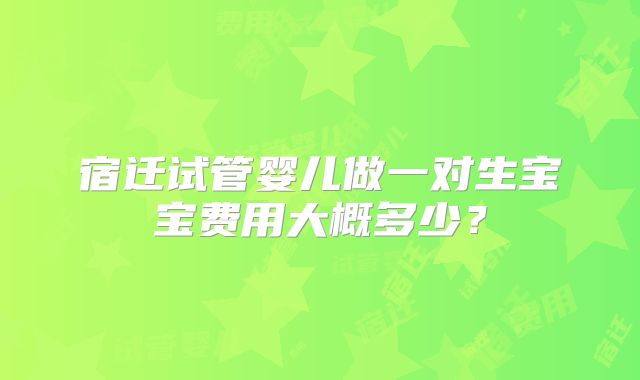 宿迁试管婴儿做一对生宝宝费用大概多少？