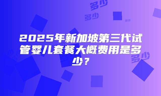 2025年新加坡第三代试管婴儿套餐大概费用是多少？