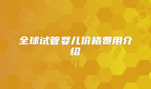 全球试管婴儿价格费用介绍