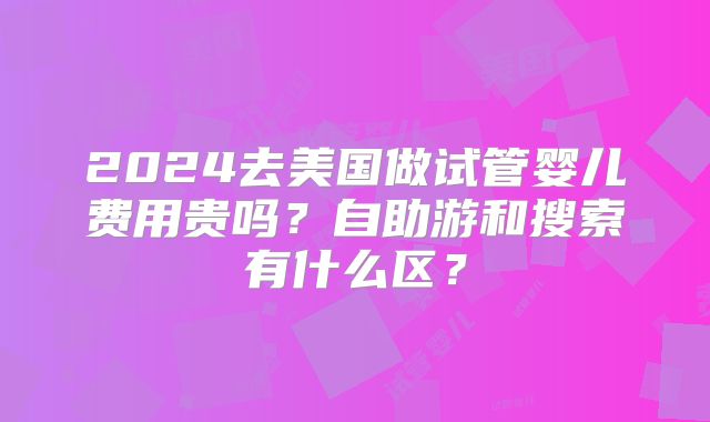 2024去美国做试管婴儿费用贵吗？自助游和搜索有什么区？