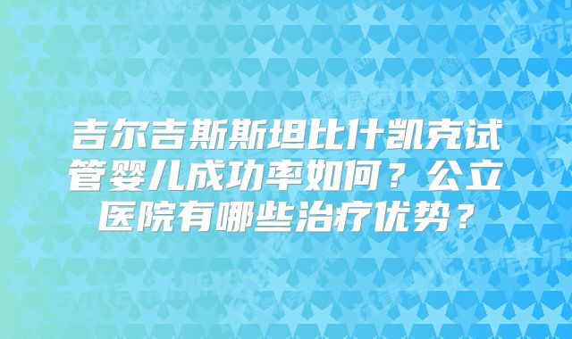 吉尔吉斯斯坦比什凯克试管婴儿成功率如何？公立医院有哪些治疗优势？