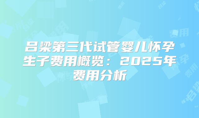 吕梁第三代试管婴儿怀孕生子费用概览：2025年费用分析