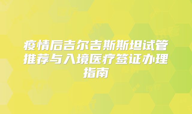疫情后吉尔吉斯斯坦试管推荐与入境医疗签证办理指南