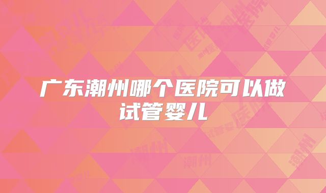 广东潮州哪个医院可以做试管婴儿